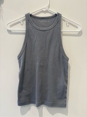 Abercrombie & Fitch Ribbed Tank Top in Slate Blue Gray